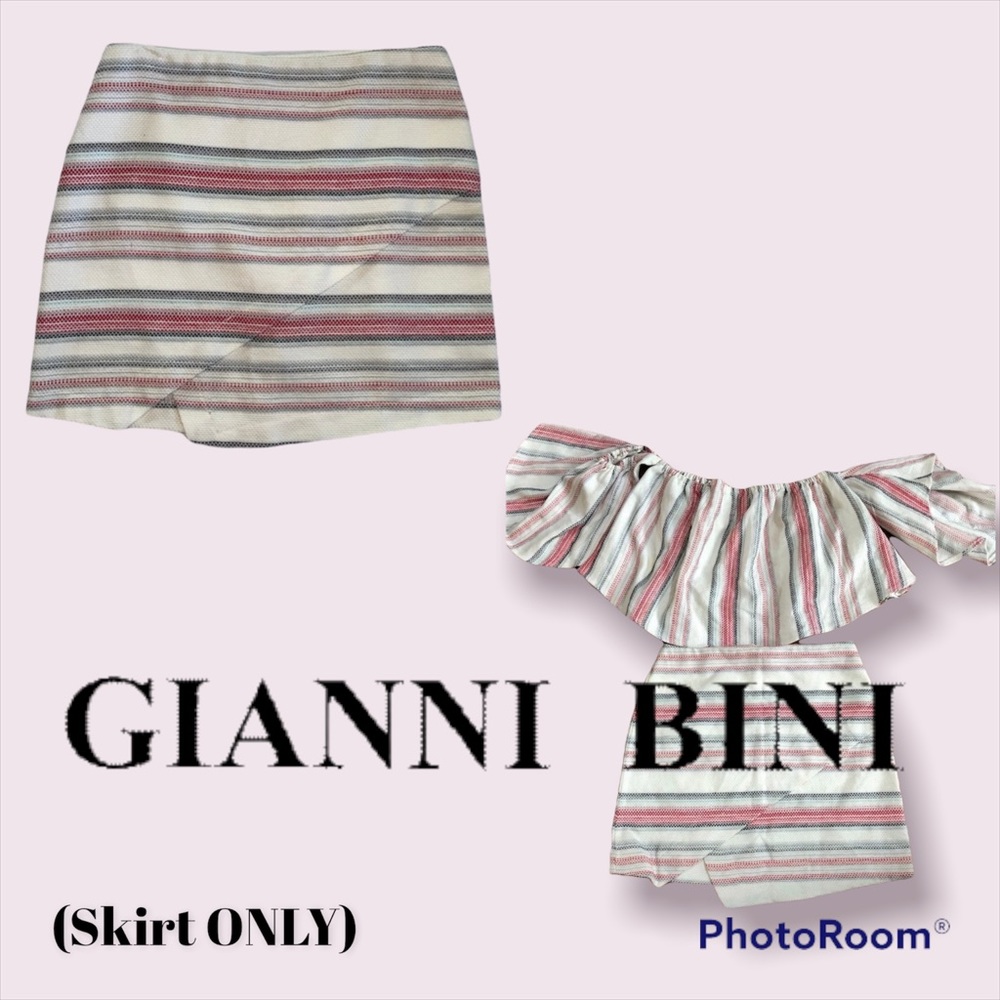 GB XS/S Woven Splice Mini Skirt High Waisted Gianni Bini
